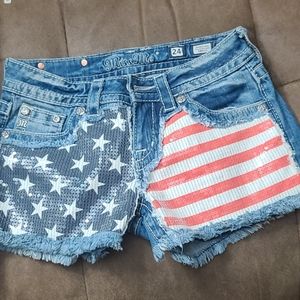 Miss me flag shorts